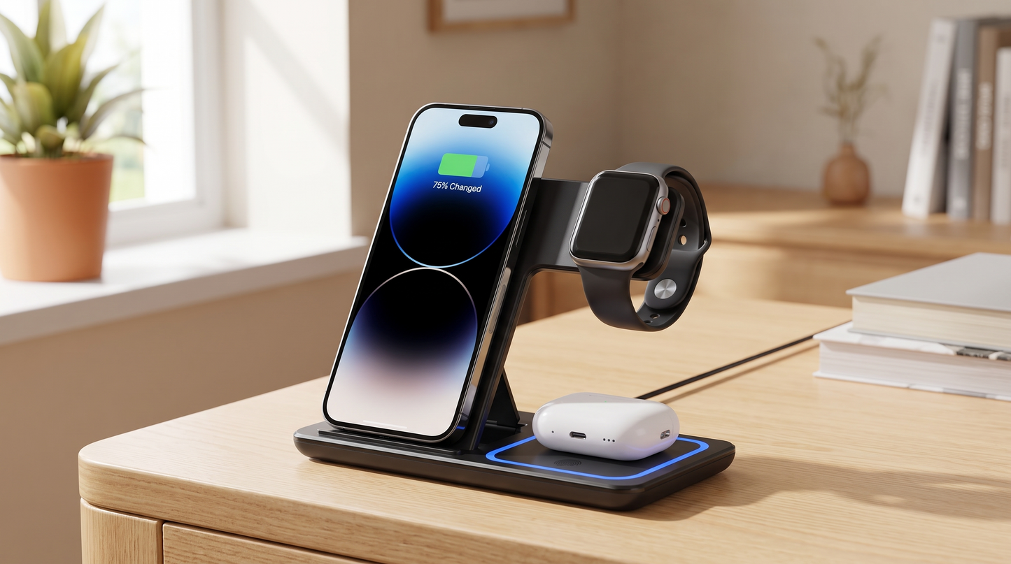 PulseCharge™ Foldable 3-in-1 Wireless Charger